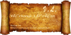 Várkonyi Lóránt névjegykártya
